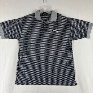 Pebble Beach, C. S. Crable, Cotton, Premium, Polo, Size L, Gray/Black Pattern